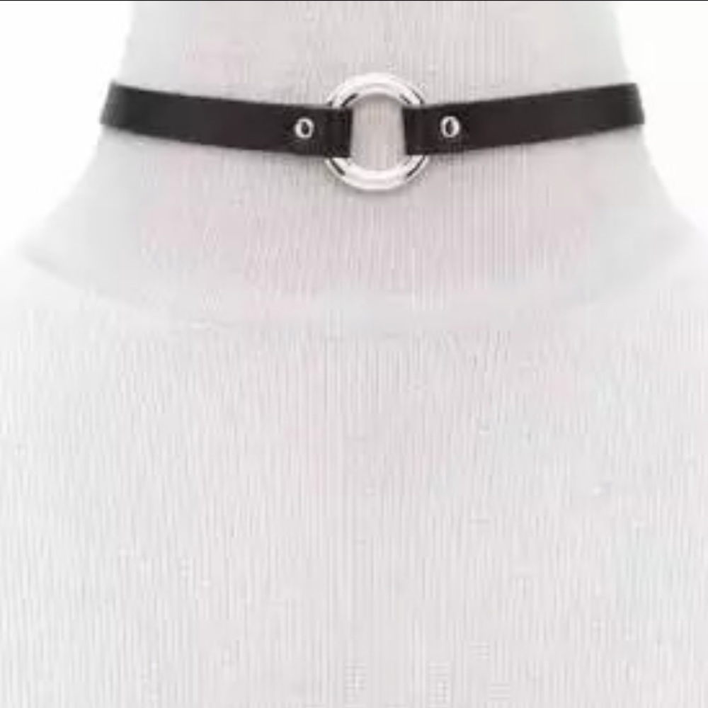 Black Leather Choker Necklace
